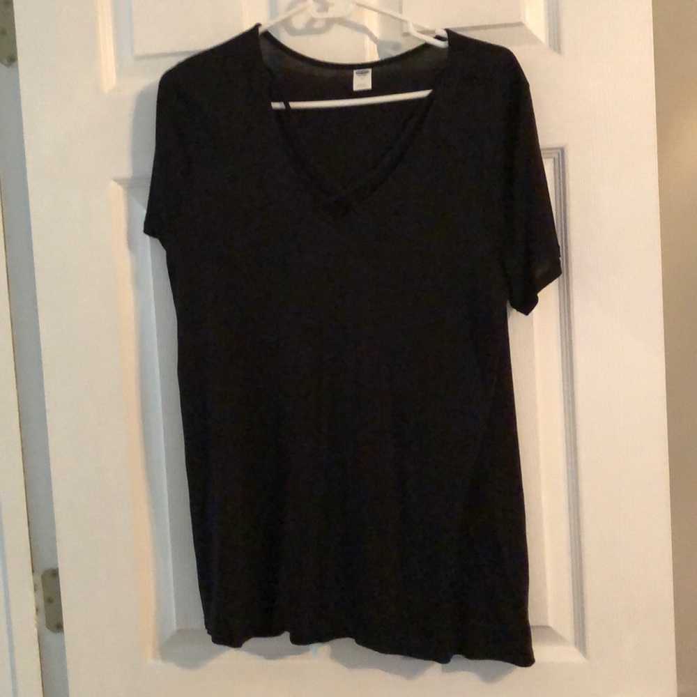 Black crisscross front tee - never worn